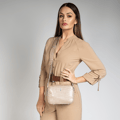 Miniatyrbillede 2 af 6: CORA - Beige messengertaske i krokodilleskind