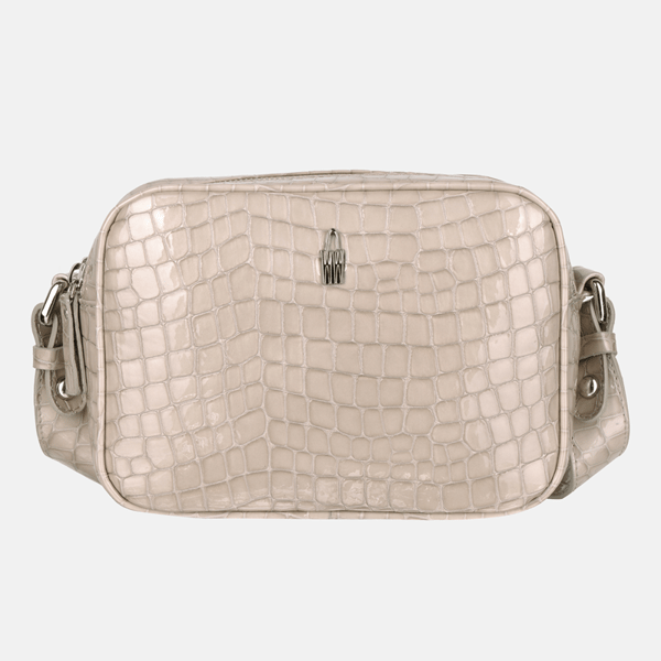 CORA - Beige messengertaske i krokodilleskind