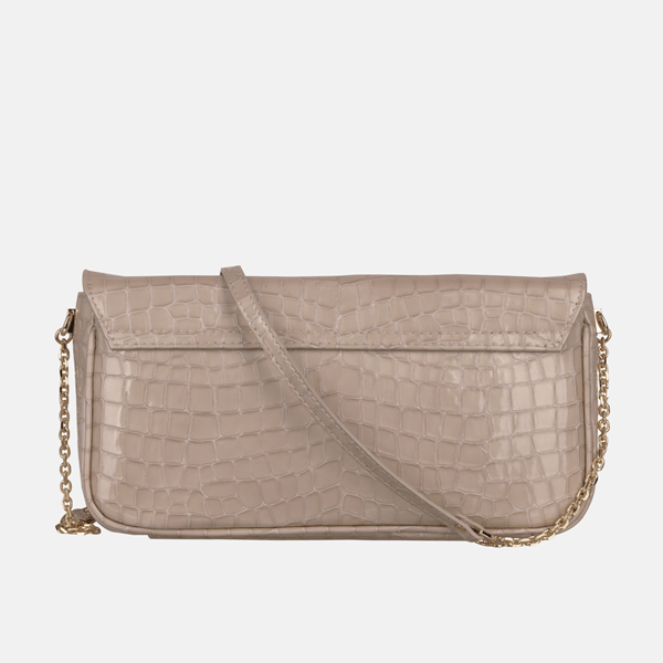 CLARA - Beige håndtaske i lakeret læder