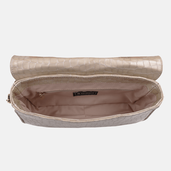CLARA - Beige håndtaske i lakeret læder