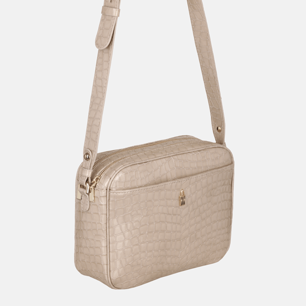 ROSA - Beige axelväska i lackskinn
