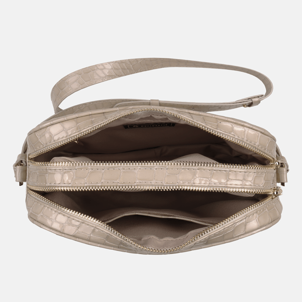 ROSA - Beige axelväska i lackskinn