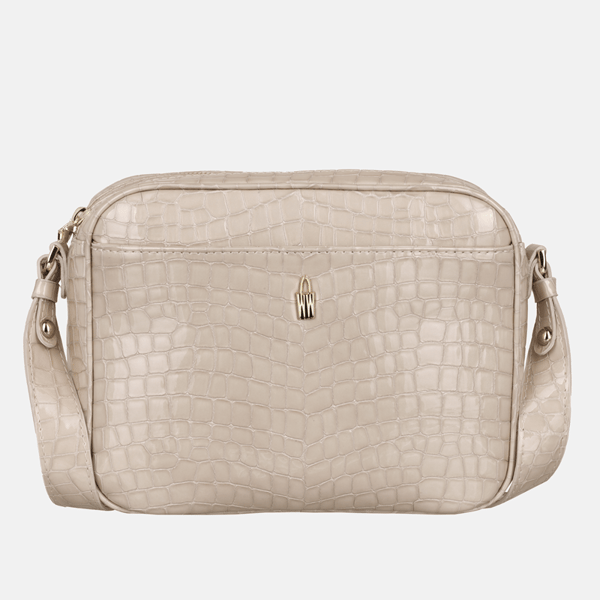 ROSA - Beige axelväska i lackskinn