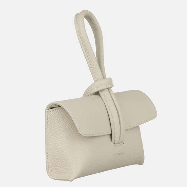 PIXIE - Beige läderhandväska