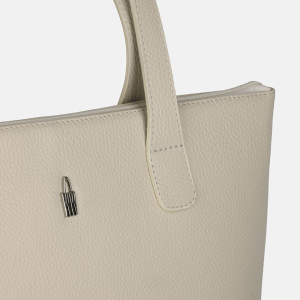 EMMA - Beige läderhandväska
