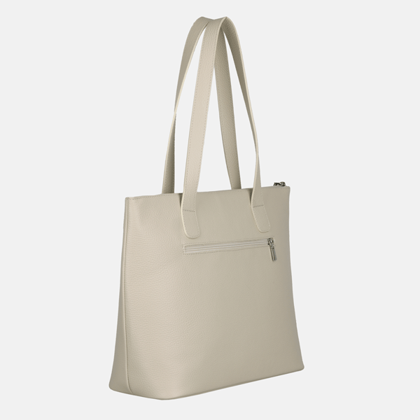 EMMA - Beige läderhandväska