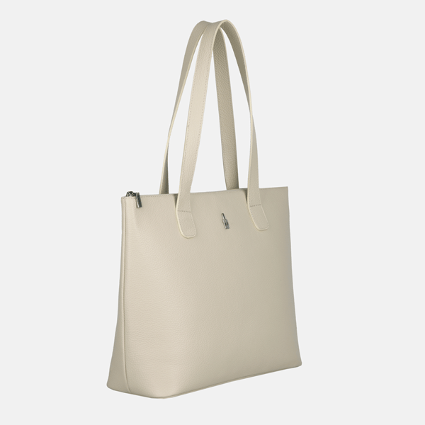 EMMA - Beige läderhandväska
