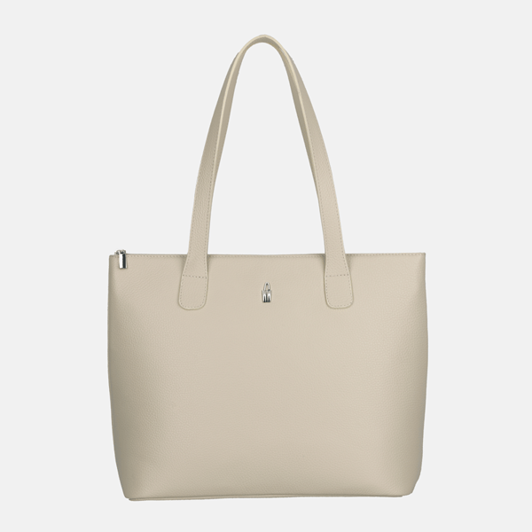 EMMA - Beige läderhandväska