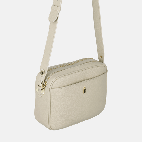 ROSA - Beige læder messenger taske