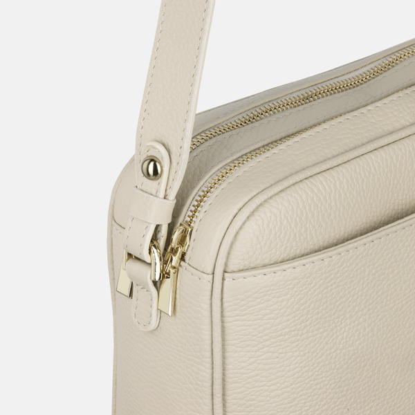 ROSA - Beige læder messenger taske