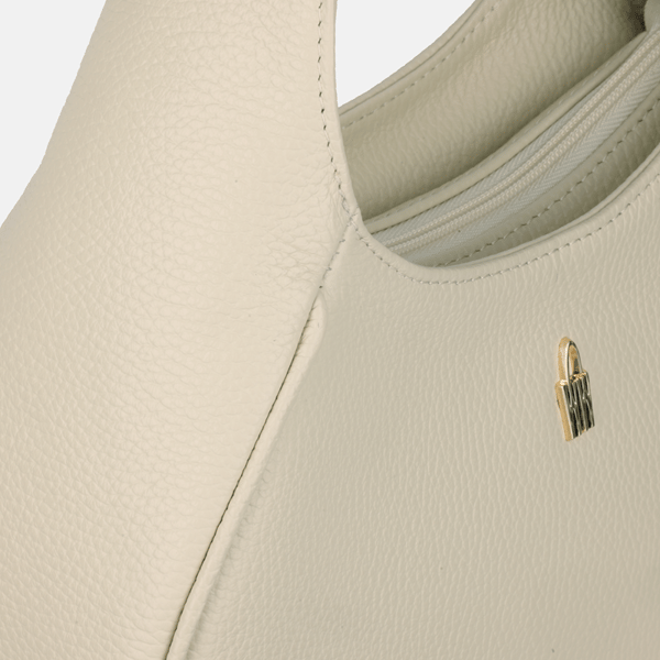 ROXY - Beige läderhandväska