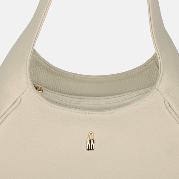 ROXY - Beige läderhandväska