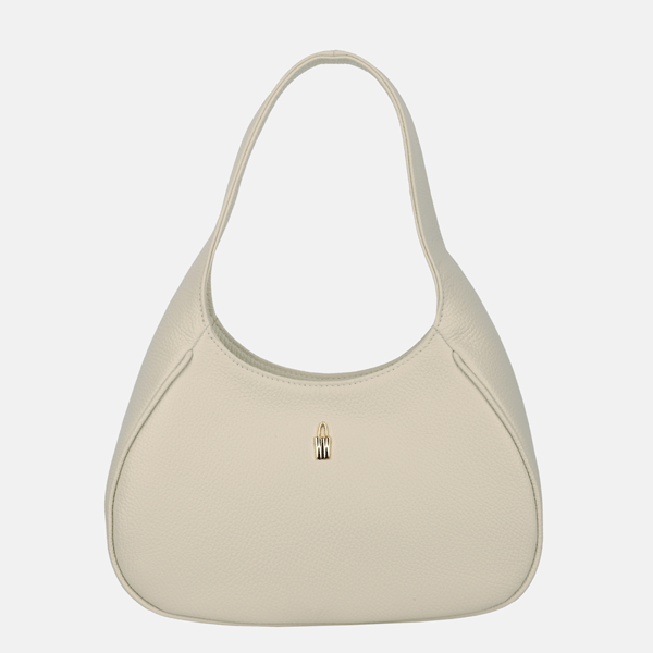 ROXY - Beige läderhandväska