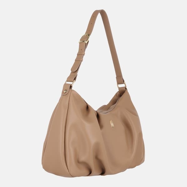 SELENA - Beige läderhandväska
