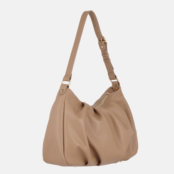 SELENA - Beige läderhandväska