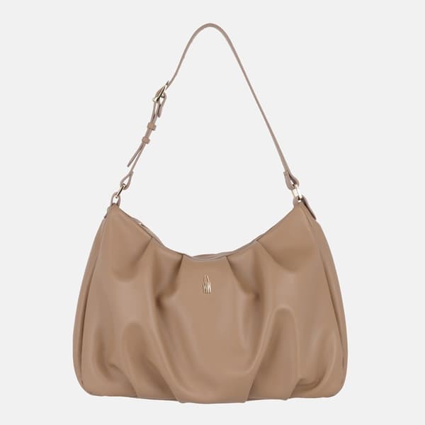 SELENA - Beige läderhandväska