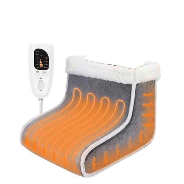 Sähköinen jalkalämmitin, USB-lataus, 6 lämpötila-asetusta ja 4 ajastusasetusta. Grey Wrap up EU