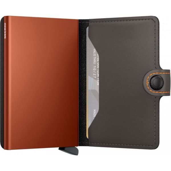 Secrid Miniwallet Matte plånbok, tryffel/orange