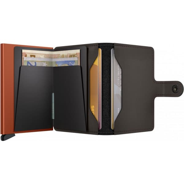 Secrid Miniwallet Matte plånbok, tryffel/orange