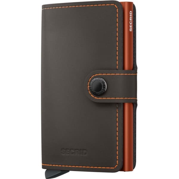 Secrid Miniwallet Matte plånbok, tryffel/orange