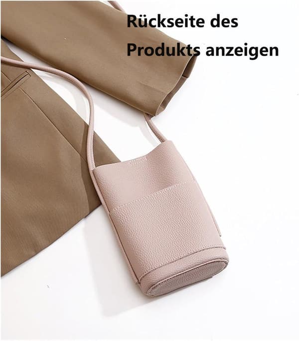 Kvinders beskyttende etui, læder telefon taske, lille crossbody taske - pink/brun/sort