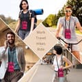 Pikkukuva 5 / 6: Olkalaukku mobiilille, RFID-suojattu matkalompakko - vedenpitävä passikotelo kaulakorulla merensininen