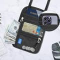 Pikkukuva 4 / 7: Olkalaukku mobiilille, RFID-suojattu matkalompakko - vedenpitävä passikotelo kaulakorulla merensininen