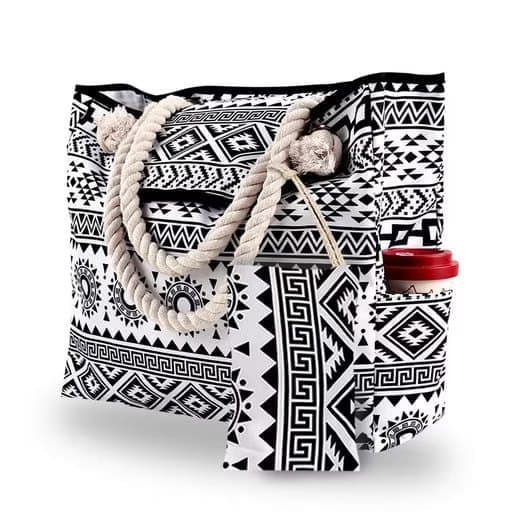 Lollanda Stor strandtaske Dame med lille taske, Vandtæt & Rummelig Strandtaske, Strandtaske / Strandtaske - Picnictaske - 42x15x42 cm