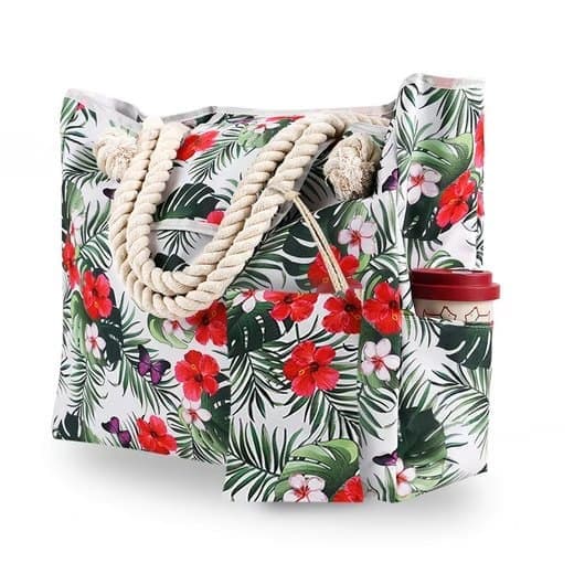 Lollanda Stor strandtaske Dame med lille taske, Vandtæt & Rummelig Strandtaske, Strandtaske / Strandtaske - Picnictaske - 42x15x42 cm