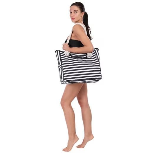 Lollanda Stor strandtaske Dame med lille taske, Vandtæt & Rummelig Strandtaske, Strandtaske / Strandtaske - Picnictaske - 42x15x42 cm