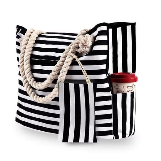 Lollanda Stor strandtaske Dame med lille taske, Vandtæt & Rummelig Strandtaske, Strandtaske / Strandtaske - Picnictaske - 42x15x42 cm SZ5