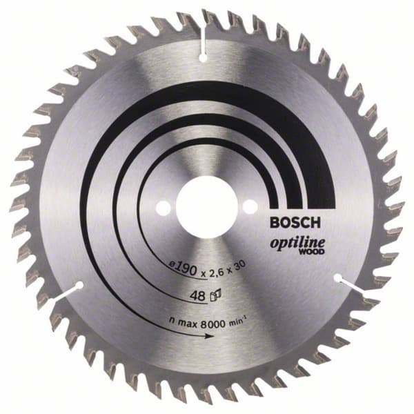 Bosch Accessories Optiline 2608640617 Hårdmetall cirkelsågklinga 190 x 30 x 2.6 mm Antal tänder (per tum): 48 1 st