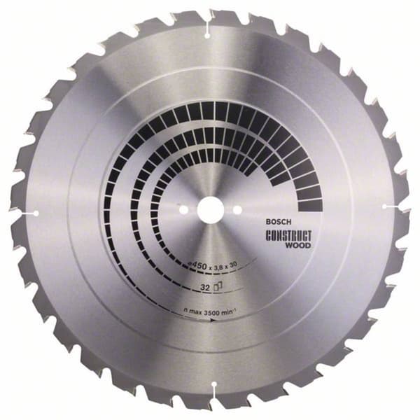 Bosch Accessories Construct Wood 2608640694 Hårdmetall cirkelsågklinga 450 x 30 x 3.8 mm Antal tänder (per tum): 32 1 s