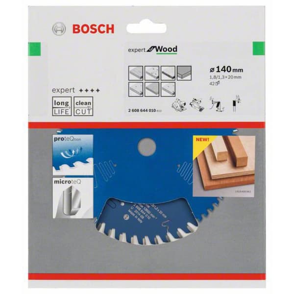 Bosch Accessories Expert for Wood 2608644010 Cirkelsågblad 140 x 20 x 1.3 mm Antal tänder (per tum): 42 1 st