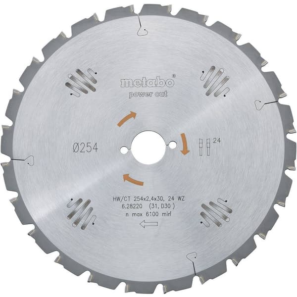 Metabo HW/CT 254X30 60 WZ 628222000 Hårdmetall cirkelsågklinga 254 x 30 x 1.8 mm Antal tänder (per tum): 60 1 st