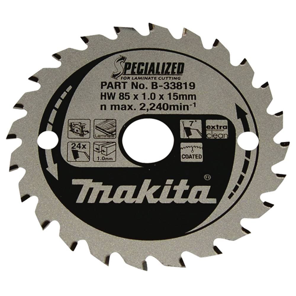 Makita SPECIALIZED B-33819 Cirkelsågblad 85 x 15 x 1.0 mm Antal tänder (per tum): 24 1 st