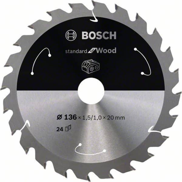 Bosch Accessories Bosch 2608837668 Hårdmetall cirkelsågklinga 136 x 20 mm Antal tänder (per tum): 24 1 st