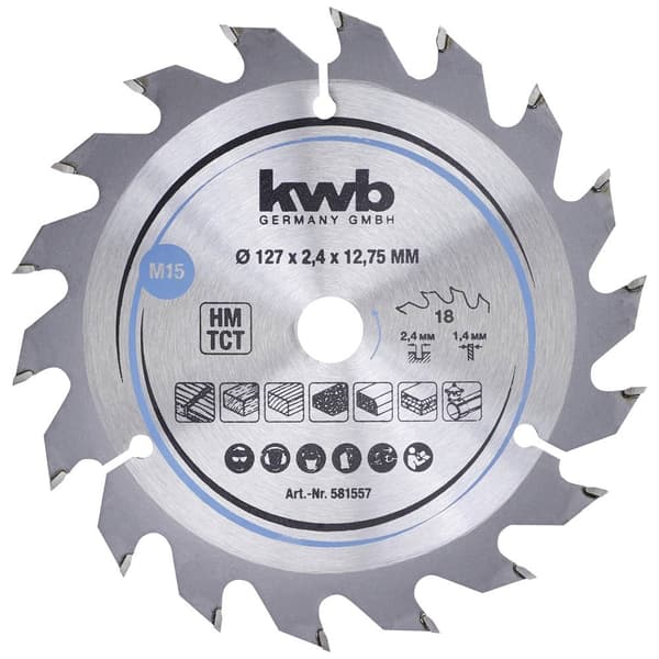 kwb 581557 Hårdmetall cirkelsågklinga 127 x 12.75 mm 1 st