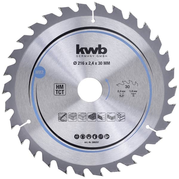 kwb 588257 Hårdmetall cirkelsågklinga 216 x 30 mm 1 st