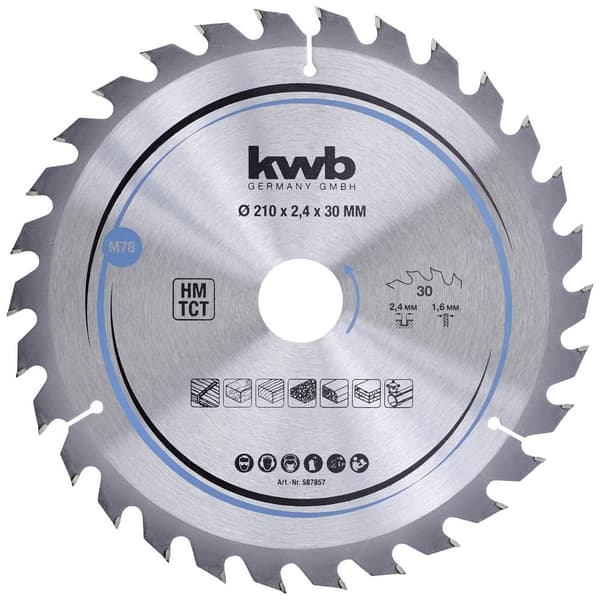 kwb 587857 Hårdmetall cirkelsågklinga 210 x 30 mm 1 st