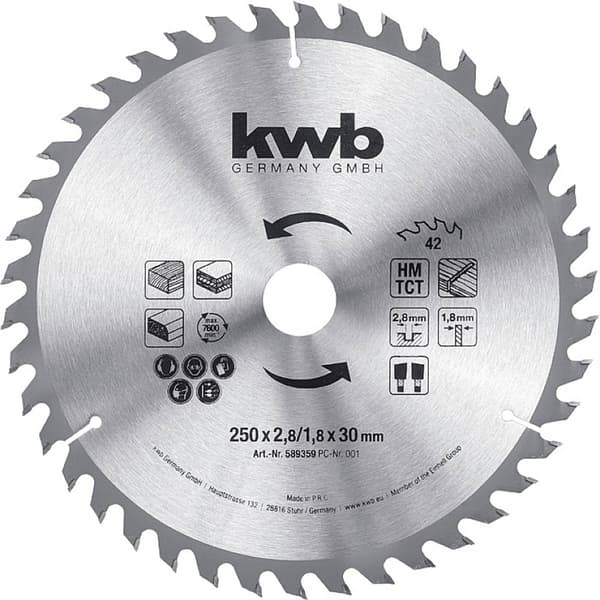 kwb 589359 Cirkelsågblad 250 x 30 mm 1 st