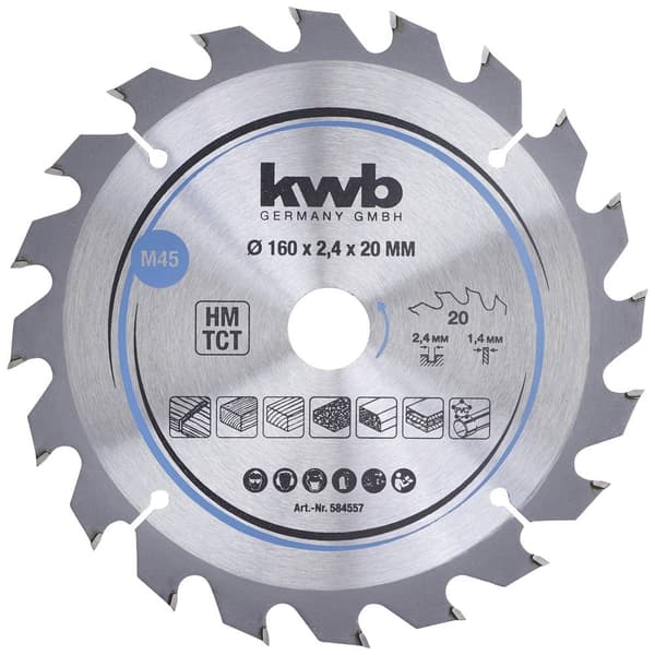 kwb 584557 Hårdmetall cirkelsågklinga 160 x 20 mm 1 st