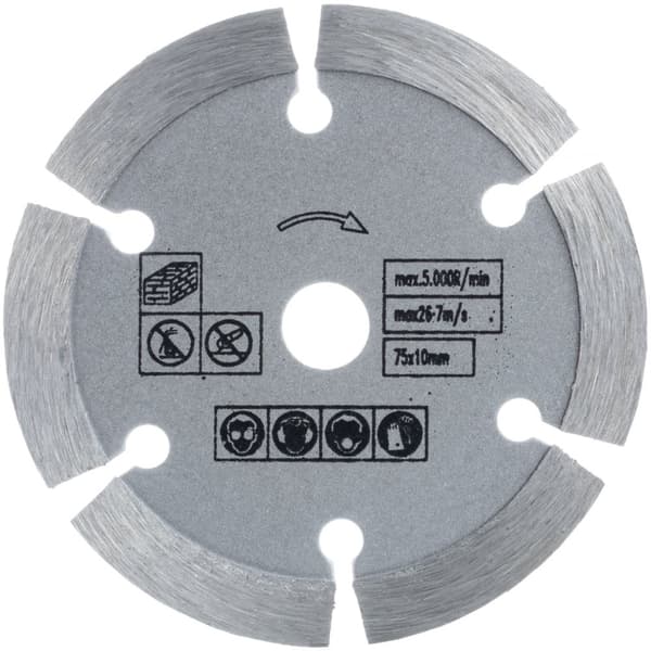 75 mm segmenteret diamantskive til byggematerialer til 12V-sliber