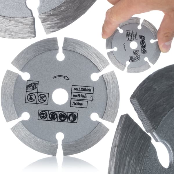 75 mm segmenteret diamantskive til byggematerialer til 12V sliber