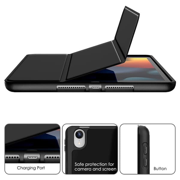 Trifold etui med stativ til iPad 10.2" 2020 - Sort