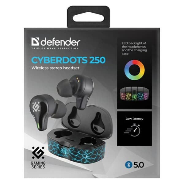 Kuulokkeet Defender CYBERDOTS 250 Musta Monivärinen - Langattomat kuulokkeet monivärisillä yksityiskohdilla moderniin tyyliin.