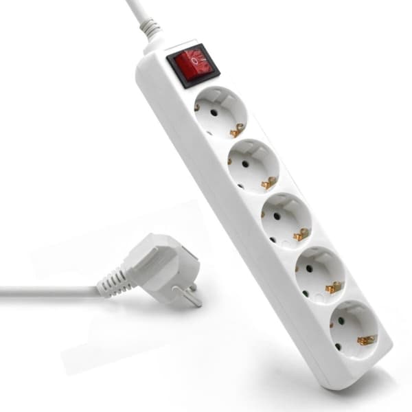 Strømfordelingsliste 5 stik med afbryder Ewent EW3916 Schuko (1,5 m) - Effektiv og sikker strømfordeling til dine elektroniske enheder.