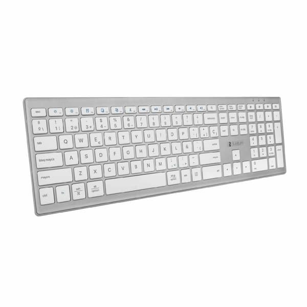 Bluetooth Tangentbord Subblim Pure Extended Silvrig Qwerty Spanska Svart