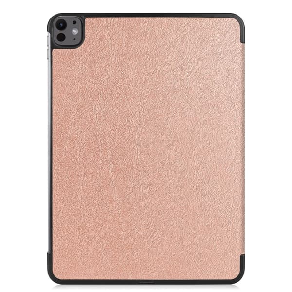 Keinonahkainen kotelo jalustalla iPad 13 (2024) - RoseGold