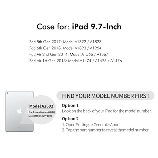 Konstläderfodral med ställ till iPad Air / Air 2 / 9,7 2017 / 2018 - Grå